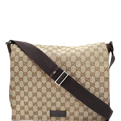 gucci gg canvas messenger bag shoulder crossbody|authentic Gucci crossbody Messenger bag.